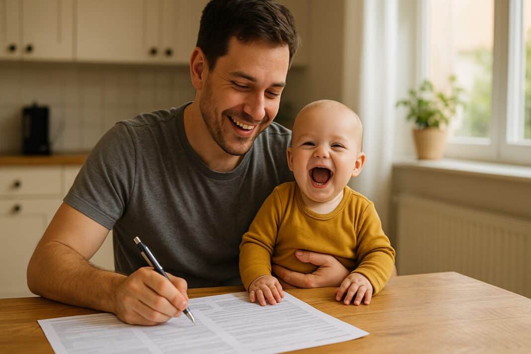 Formulare, Geduld und ein fröhliches Baby – so sieht Kindergeld beantragen im echten Familienleben aus.