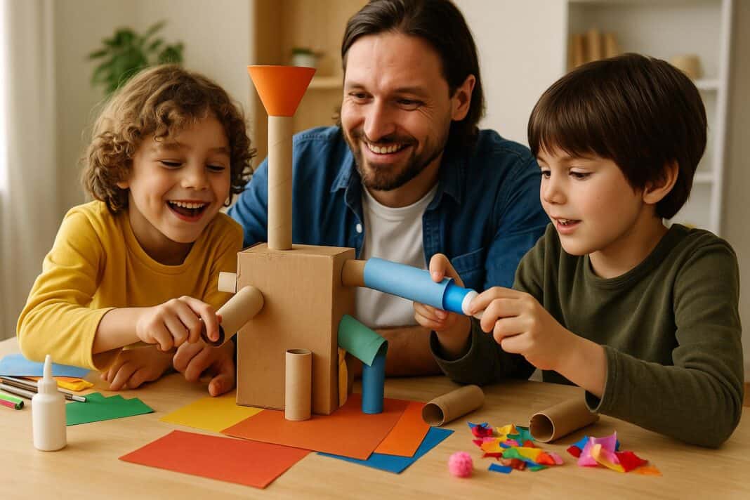 Kreativteam am Werk – Bastelspaß mit Karton, Klorollen und kunterbunten Ideen