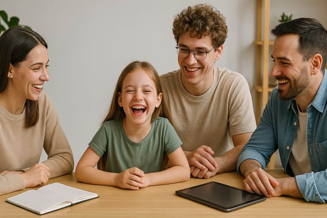 Vier Erwachsene, ein Lachen – Familienentscheidungen mit Herz und Humor